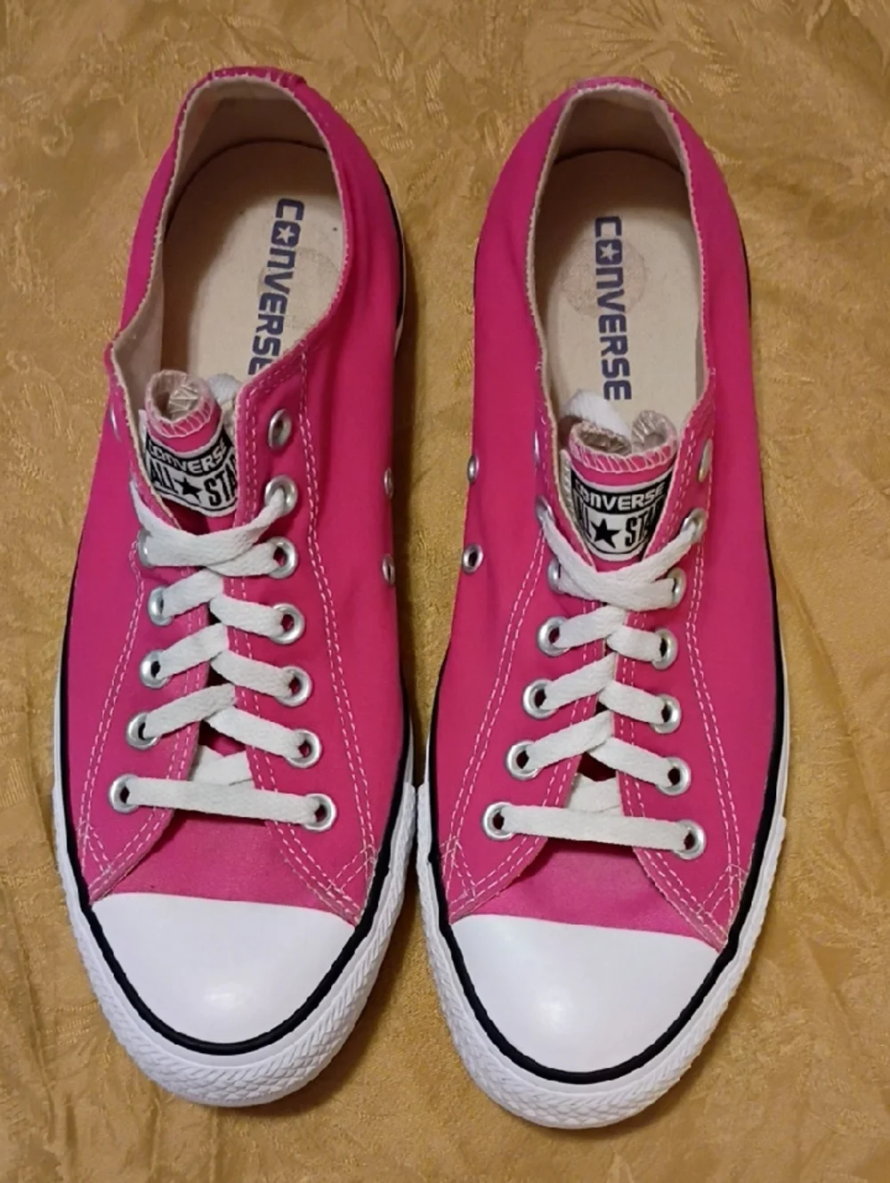 CONVERSE All Star Hot Pink Low Top Canvas Sneakers Women's 11.0 Men's 9.0 - Picture 4 of 11